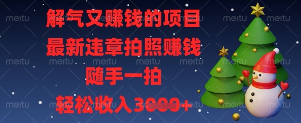 解气又挣钱的项目，最新违章拍照挣钱，随手一拍，轻松收入数张【揭秘】-艾客创业网