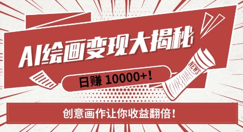 AI梦境绘画致富秘籍，复制粘贴，新手也能快速掌握，创意画作让你收益翻倍-艾客创业网