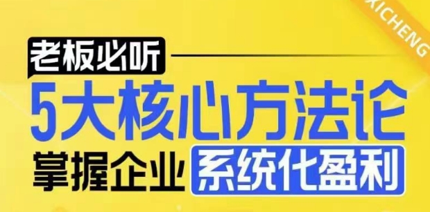 【老板必听】5大核心方法论，掌握企业系统化盈利密码-艾客创业网