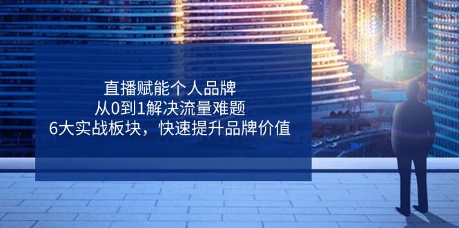 直播赋能个人品牌，从0到1解决流量难题，6大实战板块，快速提升品牌价值-艾客创业网