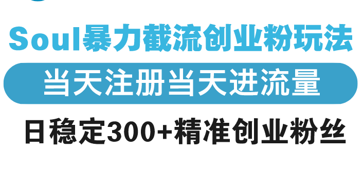 Soul暴力截流创业粉玩法，当天注册当天进流量，日稳定300+精准创业粉丝-艾客创业网