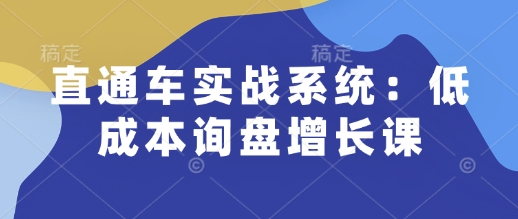 直通车实战系统：低成本询盘增长课，让个人通过技能实现升职加薪，让企业低成本获客，订单源源不断-艾客创业网