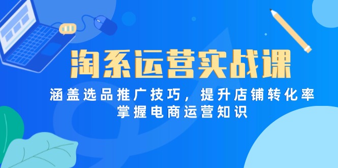 淘系运营实战课，涵盖选品推广技巧，提升店铺转化率，掌握电商运营知识-艾客创业网