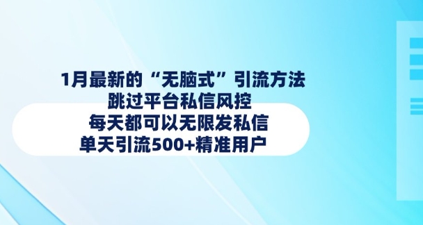 1月最新的无脑式引流方法，跳过平台私信风控，每天都可以无限发私信，单天引流500+精准用户-艾客创业网