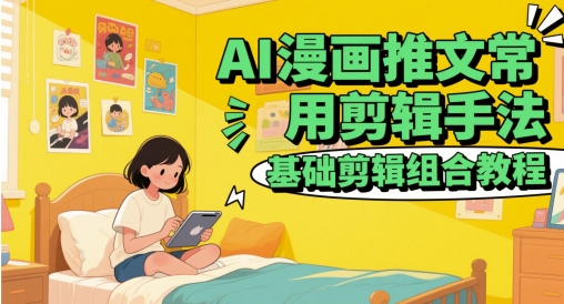 AI漫画推文常用剪辑手法，基础剪辑组合教程-艾客创业网