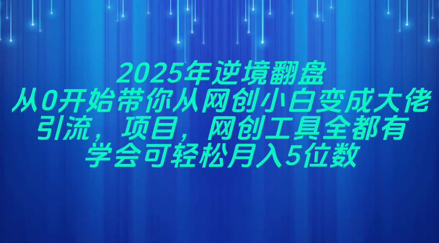 2025年逆境翻盘，从0开始带你从网创小白变成大佬，引流，项目，网创工…-艾客创业网