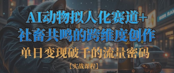 单日变现破千的流量密码，AI动物拟人化赛道+社畜共鸣的跨维度创作-艾客创业网