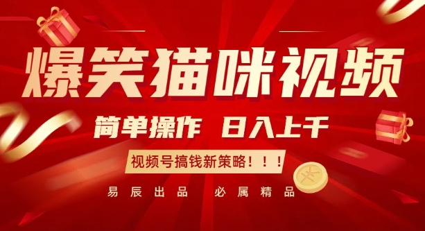 爆笑猫咪视频：简单操作，日入过K，视频号搞钱新策略【揭秘】-艾客创业网