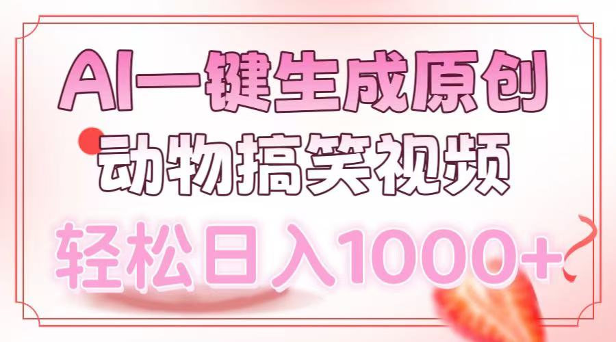 AI一键生成原创动物搞笑视频，轻松日入1000+-艾客创业网