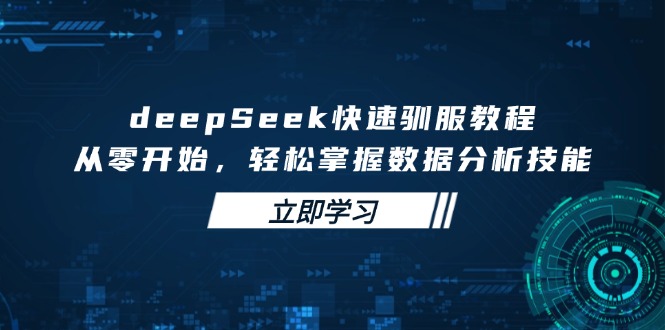 deepSeek快速驯服教程，从零开始，轻松掌握数据分析技能-艾客创业网