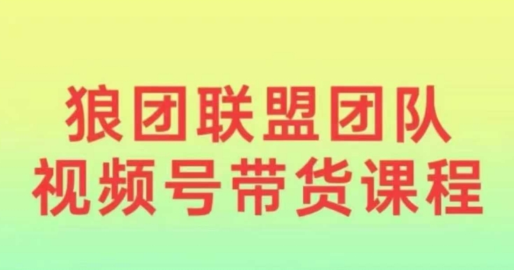 狼团联盟2024视频号带货，0基础小白快速入局视频号-艾客创业网