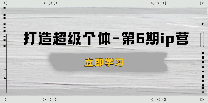 打造 超级个体-第6期ip营：商业认知,产品设计,成交演练,解决知识变现难题-艾客创业网