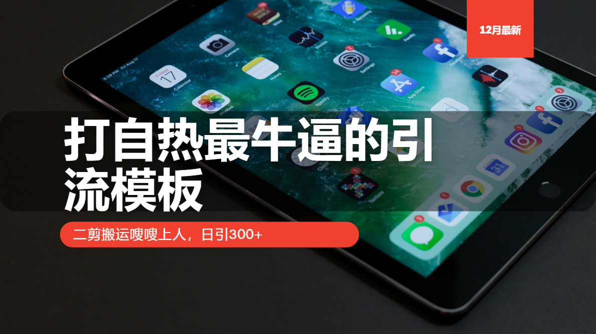 打自热最牛逼的引流模板，二剪搬运嗖嗖上人，日引300+-艾客创业网