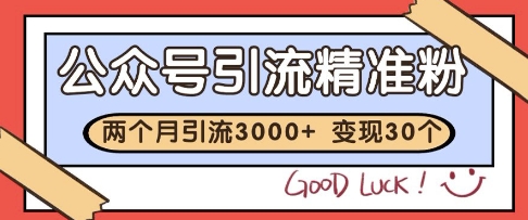 公众号精准粉引流玩法，2个月3000+精准粉，变现30个W【揭秘】-艾客创业网