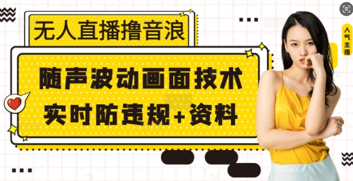 无人直播撸音浪+随声波动画面技术+实时防违规+资料【揭秘】-艾客创业网