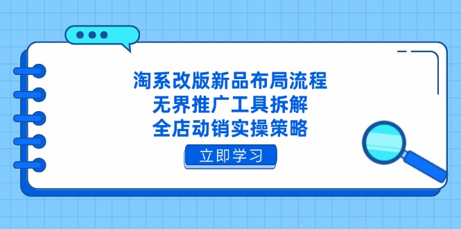 淘系改版新品布局流程，无界推广工具拆解，全店动销实操策略-艾客创业网