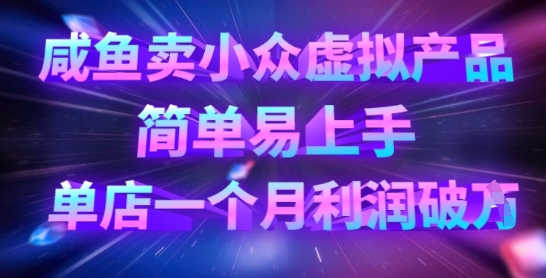 咸鱼卖小众虚拟产品，简单易上手，单店一个月利润破W-艾客创业网