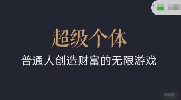 超级个体2024-2025翻盘指南，普通人创造财富的无限游戏-艾客创业网