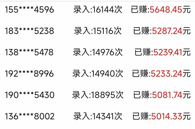 信息录入，几秒一单，只需一部手机，小白轻松上手，日入500＋-艾客创业网