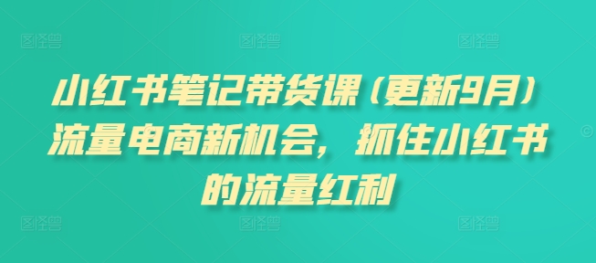 小红书笔记带货课(更新25年4月)流量电商新机会，抓住小红书的流量红利-艾客创业网