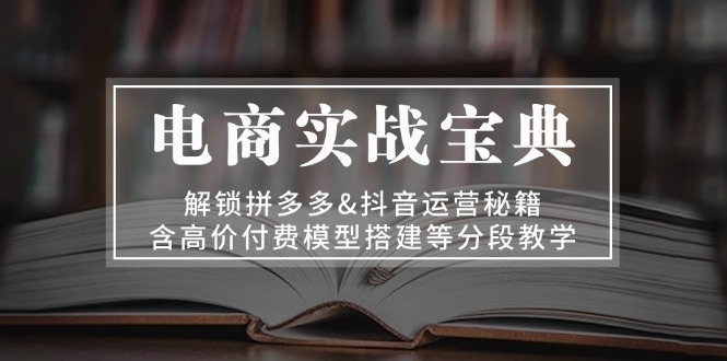 电商实战宝典 解锁拼多多&抖音运营秘籍 含高价付费模型搭建等分段教学-艾客创业网