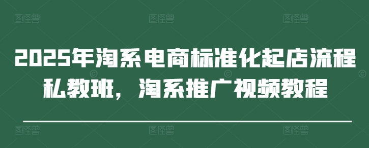2025年淘系电商标准化起店流程私教班，淘系推广视频教程-艾客创业网