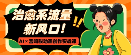 治愈系流量新风口，AI+宫崎骏动画创作实战课，从0到1打造爆款视频-艾客创业网