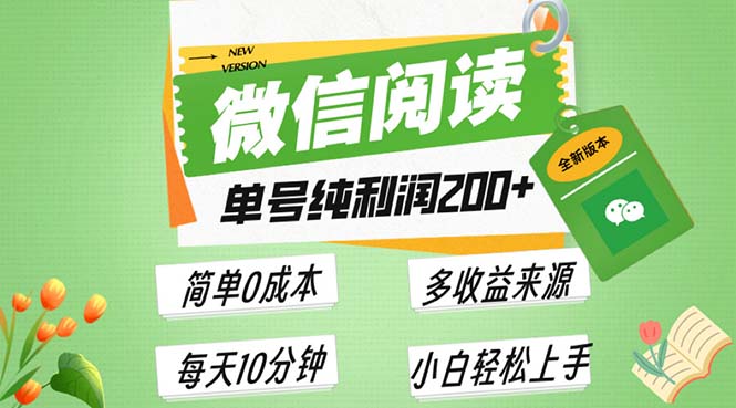 最新微信阅读6.0，每日5分钟，单号利润200+，可批量放大操作，简单0成本-艾客创业网