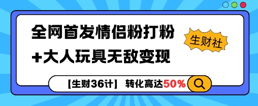 【生财36计】全网首发情侣粉打粉+大人玩具无敌变现-艾客创业网