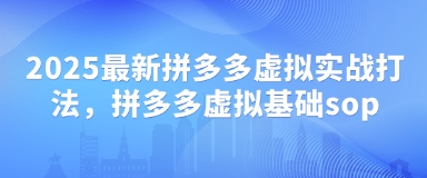 2025最新拼多多虚拟实战打法，拼多多虚拟基础sop-艾客创业网