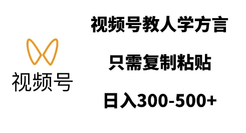 视频号教人学方言，只需复制粘贴，日入多张-艾客创业网