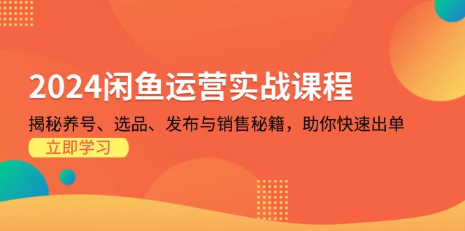 2024闲鱼运营实战课程：揭秘养号、选品、发布与销售秘籍，助你快速出单-艾客创业网