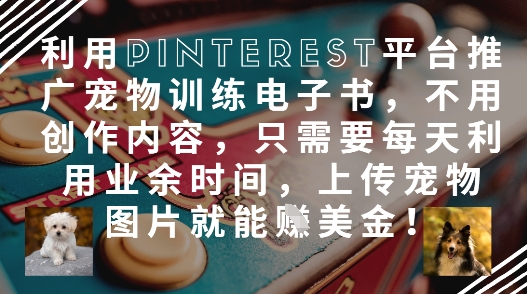 利用Pinterest平台推广宠物训练电子书，不用创作内容，只需要每天利用业余时间，上传宠物图片就能挣美金!-艾客创业网