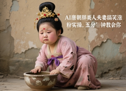 AI唐朝胖美人夫妻搞笑涨粉实操，五分钟教会你-艾客创业网