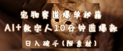 宠物赛道爆单秘籍：AI+数字人10分钟造爆款，日入1k-艾客创业网