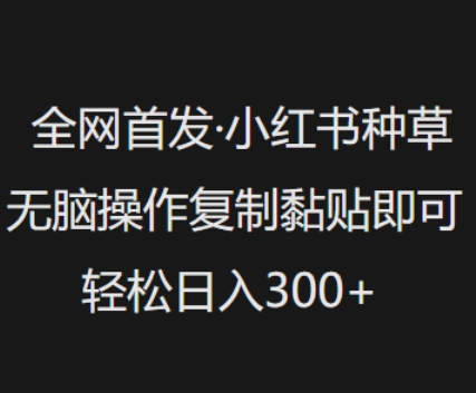 全网首发，小红书种草无脑操作，复制黏贴即可，轻松日入3张-艾客创业网