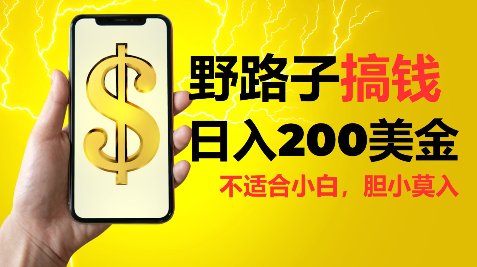 挂机野路子搞钱，日入200美金，路子很野，小白莫入-艾客创业网