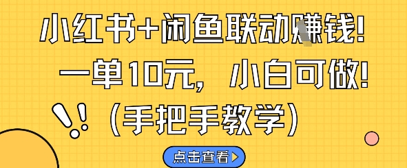 小红书+闲鱼联动挣钱，一单10元，小白可做-艾客创业网