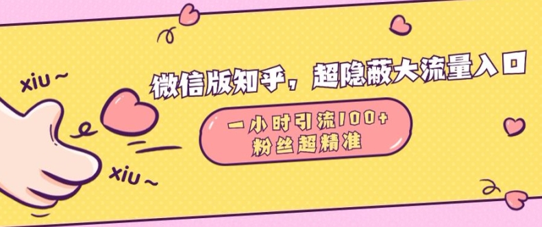 微信版知乎，超隐蔽流量入口1小时引流100人，粉丝质量超高【揭秘】-艾客创业网