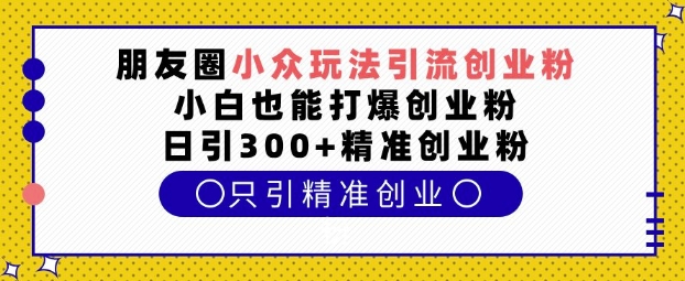 朋友圈小众玩法引流创业粉，小白也能打爆创业粉，日引300+精准创业粉【揭秘】-艾客创业网