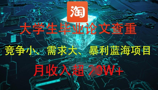 大学生毕业论文查重，暴利蓝海项目，月收入过1W+-艾客创业网