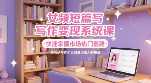 女频短篇写作变现系统课，快速掌握市场热门套路，实现从写作小白到变现达人的蜕变-艾客创业网