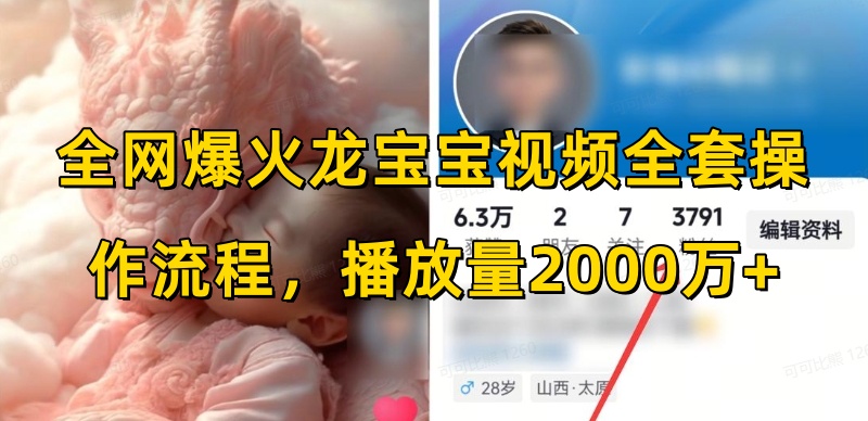 全网爆火龙宝宝视频全套操作流程，播放量2000万+-艾客创业网