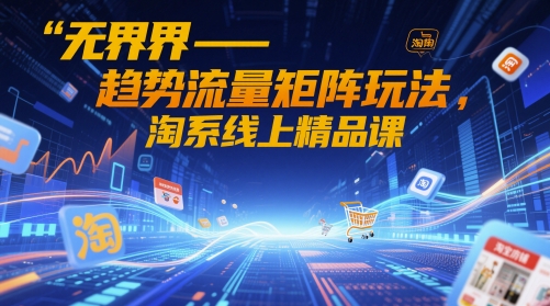 无界-趋势流量矩阵玩法，淘系线上精品课-艾客创业网
