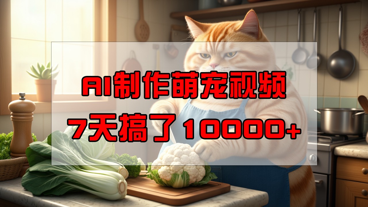 靠AI制作萌宠视频，7天搞了1万+，操作简单门槛低，有手机就行-艾客创业网