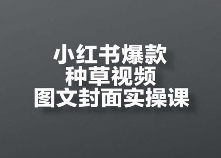 小红书爆款种草视频图文封面实操课，?开店、选品、引流、变现全流程-艾客创业网