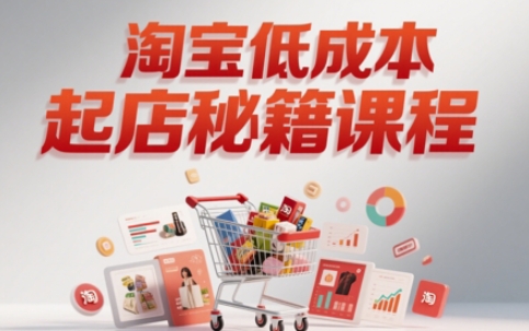 淘宝低成本起店系统课，助你快速起店，实现弯道超车-艾客创业网