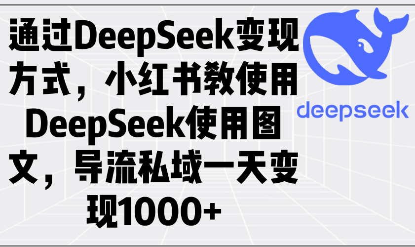 通过DeepSeek变现方式，小红书教使用DeepSeek图文，导流私域一天变现1000+-艾客创业网