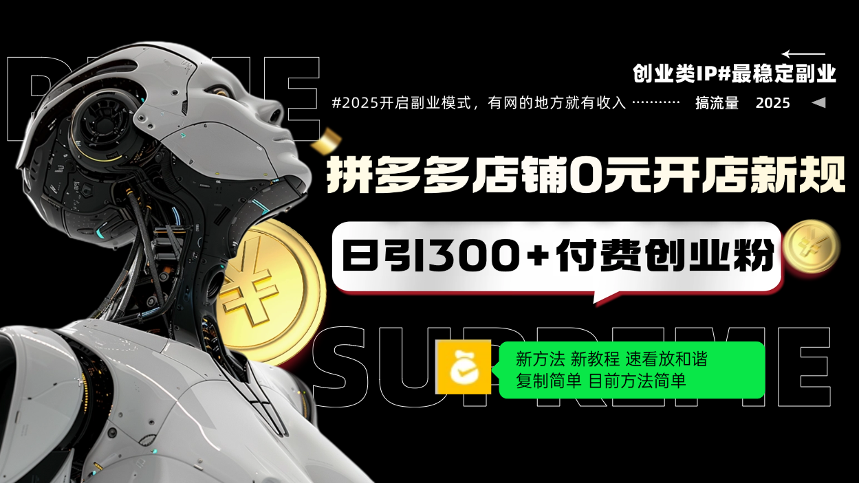 拼多多店铺0元开店新规，日引300+付费创业粉，目前方法简单复制粘贴可矩阵-艾客创业网