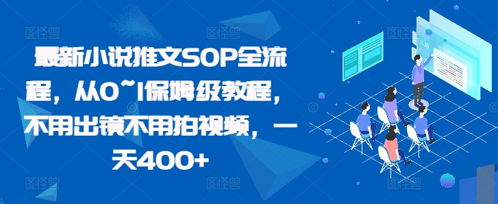 最新小说推文SOP全流程，从0~1保姆级教程，不用出镜不用拍视频，一天400+-艾客创业网